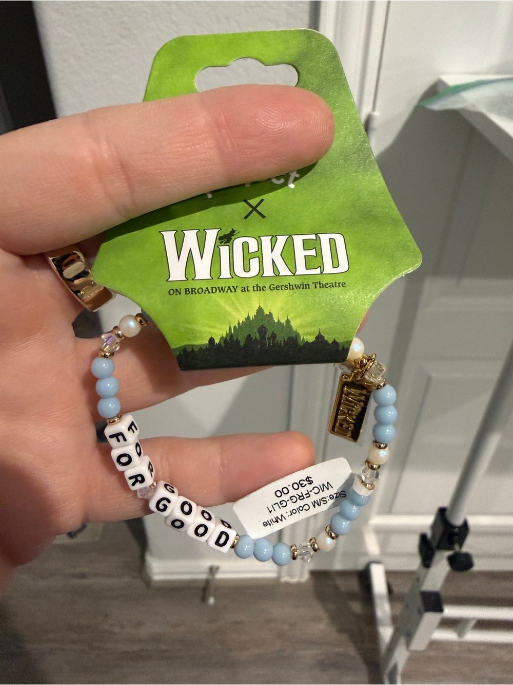 Little Words Project - Wicked Broadway Light Blue Beaded 'FOR GOOD' Bracelet